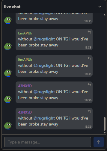 Spam example on Pump.fun